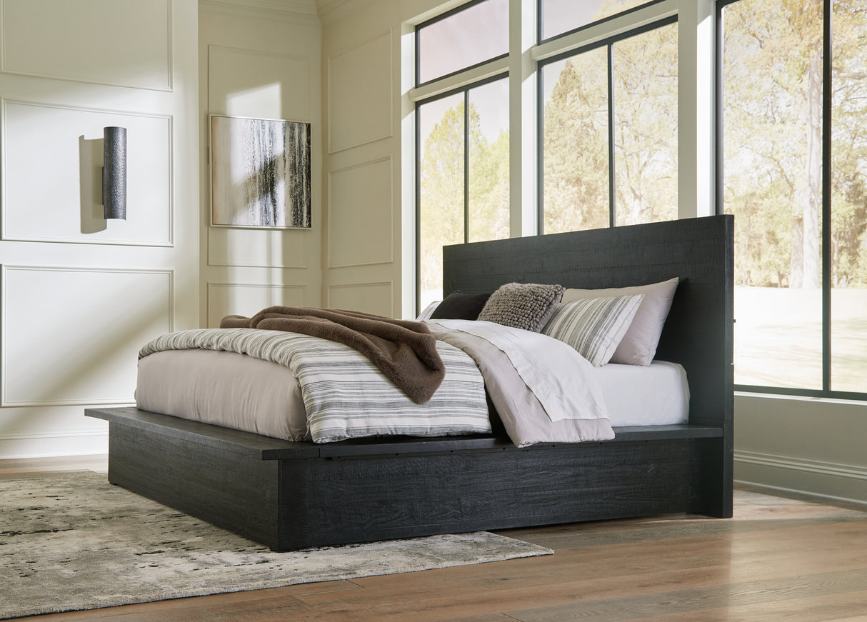 Furniture City - MS - Ashley Furniture - Londer Bedroom - California King Panel Bed / Black - B768B5