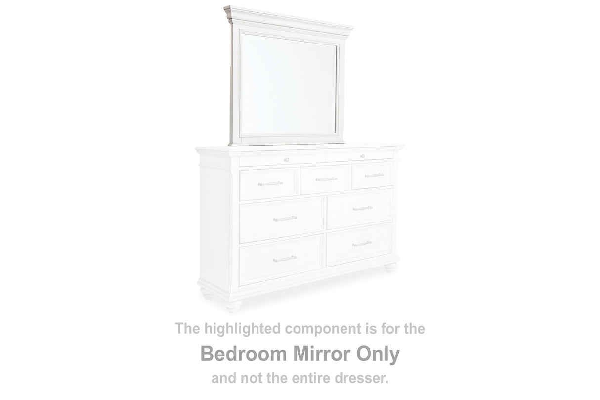 Furniture City - MS - Ashley Furniture - Kanwyn Bedroom - Bedroom Mirror / Whitewash - B777-36