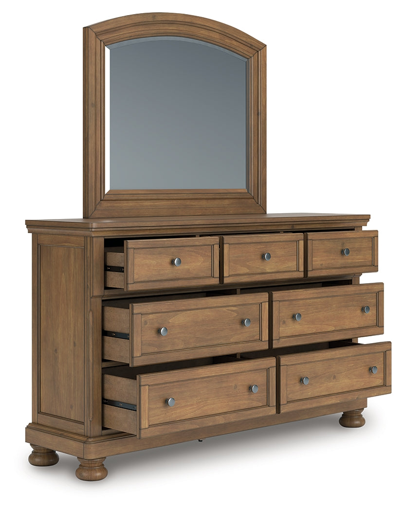 Furniture City - MS - Ashley Furniture - Feddinger Bedroom - Dresser and Mirror / Medium Brown - PCB779B1
