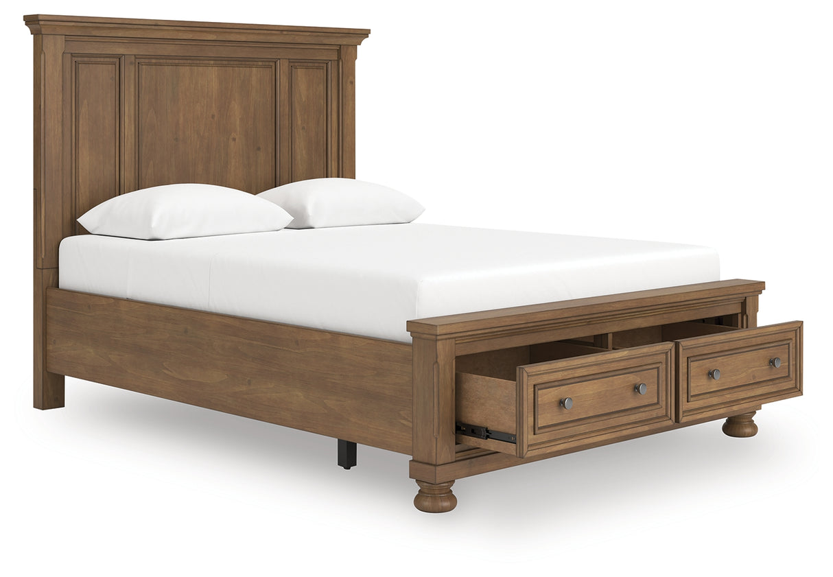 Furniture City - MS - Ashley Furniture - Feddinger Bedroom - Queen Panel Storage Bed / Medium Brown - PCB779B11