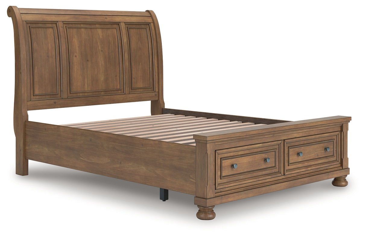 Furniture City - MS - Ashley Furniture - Feddinger Bedroom - Queen Storage Sleigh Bed / Medium Brown - PCB779B4