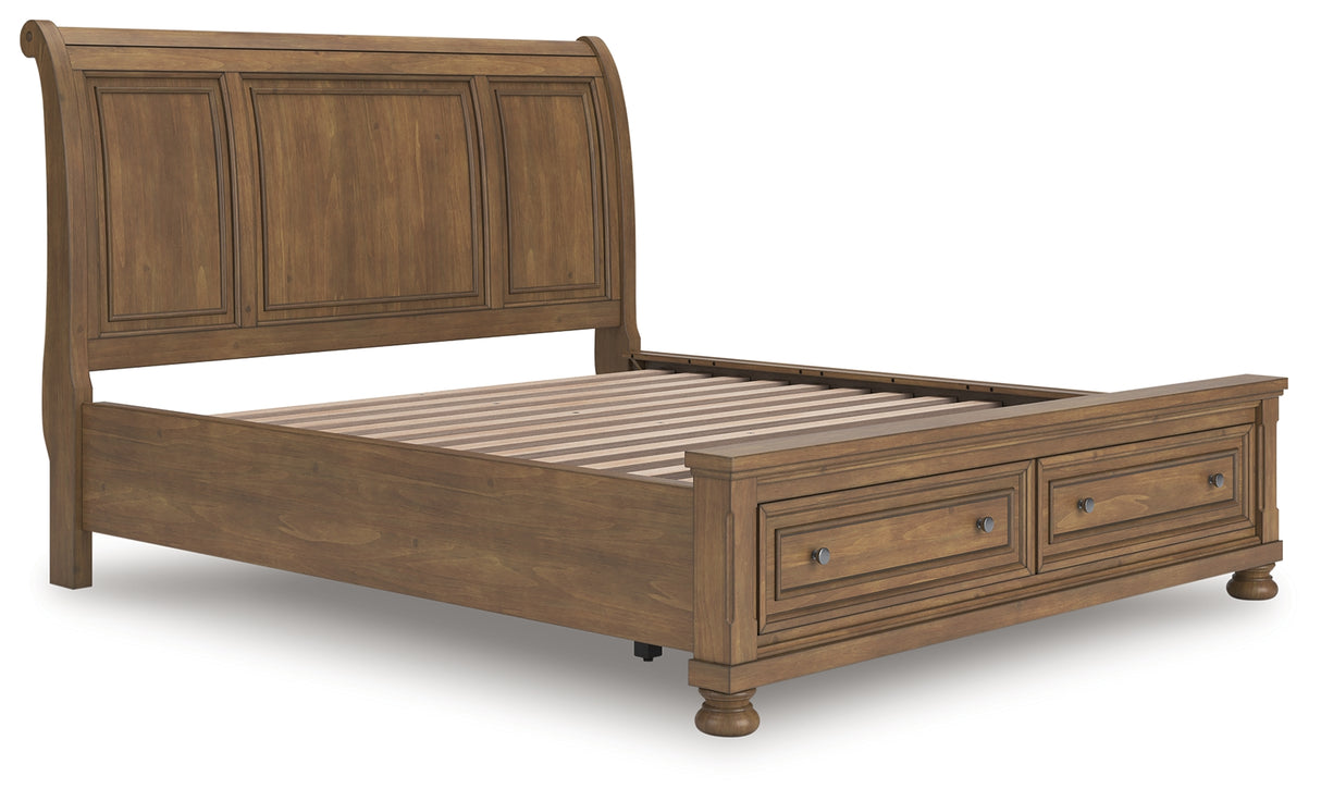 Furniture City - MS - Ashley Furniture - Feddinger Bedroom - California King Storage Sleigh Bed / Medium Brown - PCB779B9