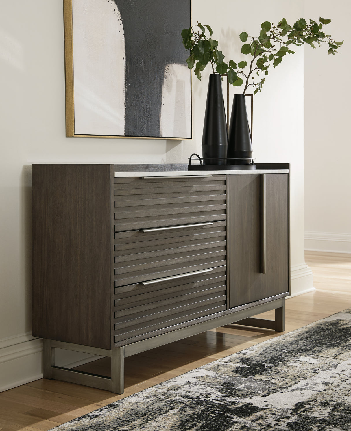 Furniture City - MS - Ashley Furniture - Arkenton Bedroom - Dresser / Grayish Brown/White - B786-31