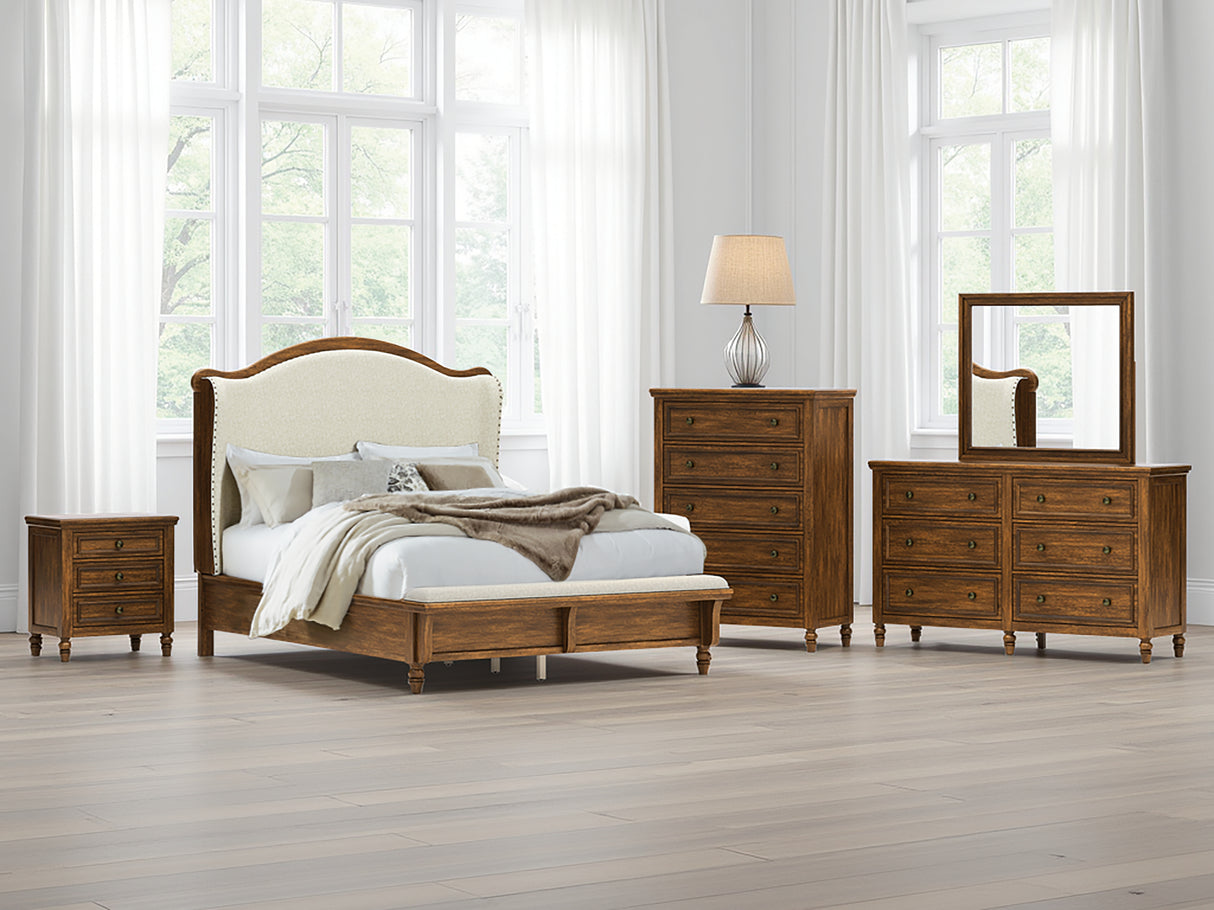 Furniture City - MS - Ashley Furniture - Sturlayne Bedroom - Queen Upholstered Panel Bed / Brown - B787B2