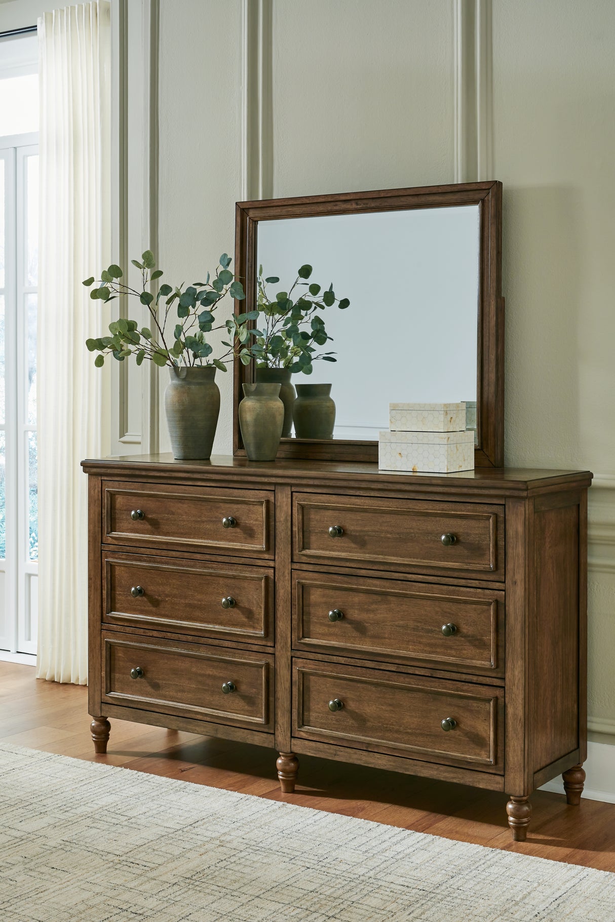 Furniture City - MS - Ashley Furniture - Sturlayne Bedroom - Dresser and Mirror / Brown - B787B1