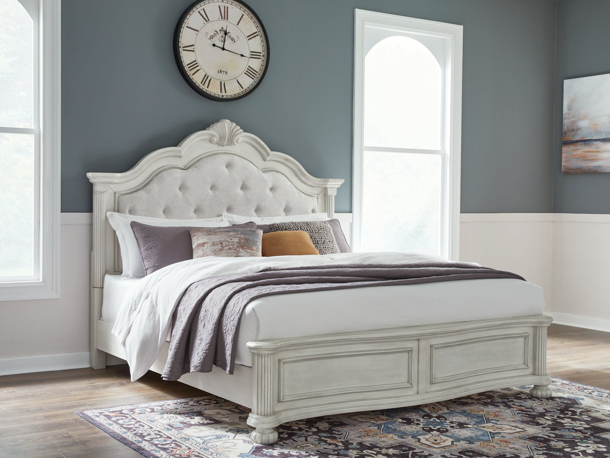 Furniture City - MS - Ashley Furniture - Montelaine Bedroom - California King Upholstered Panel Bed / Antique White - B795B7