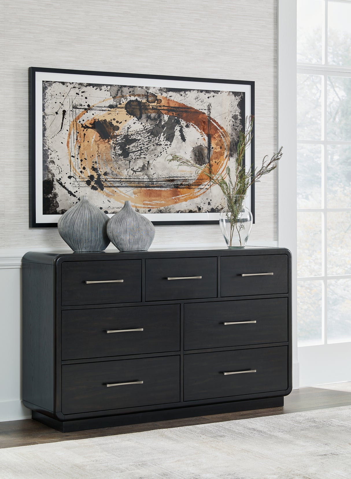 Furniture City - MS - Ashley Furniture - Rowanbeck Bedroom - One Drawer Night Stand / Black - B821-91