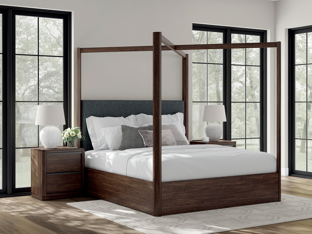 Furniture City - MS - Ashley Furniture - Dilenno Bedroom - California King Canopy Bed / Dark Brown - PCB857B7