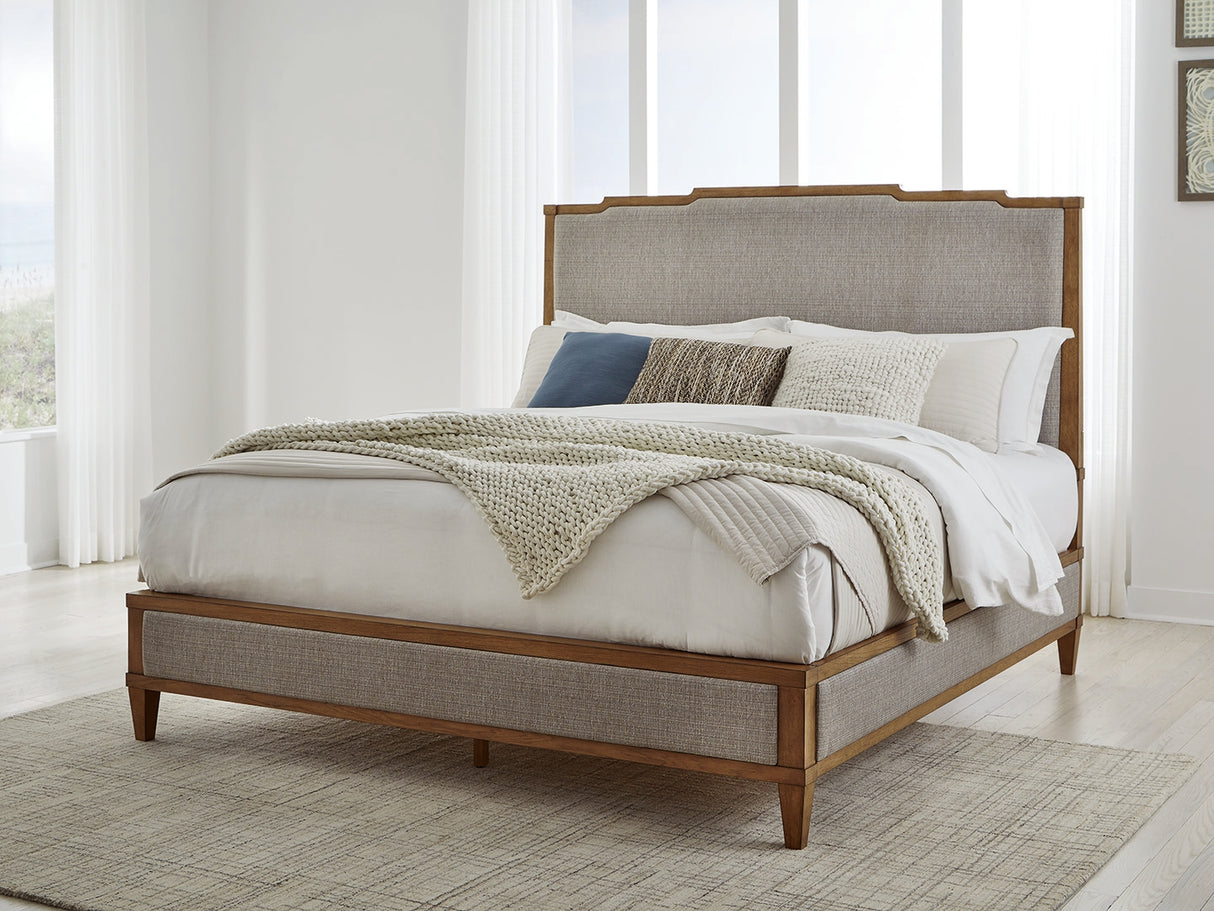 Furniture City - MS - Ashley Furniture - Sharlance Bedroom - King Upholstered Panel Bed / Light Brown - B895B6