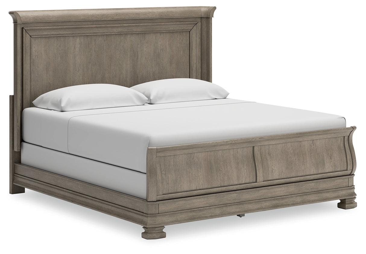 Furniture City - MS - Ashley Furniture - Lexorne Bedroom - California King Sleigh Bed / Gray - B924B5