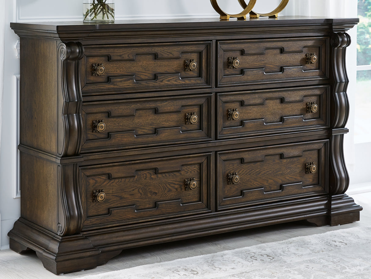 Furniture City - MS - Ashley Furniture - Maylee Bedroom - Dresser / Dark Brown - B947-31