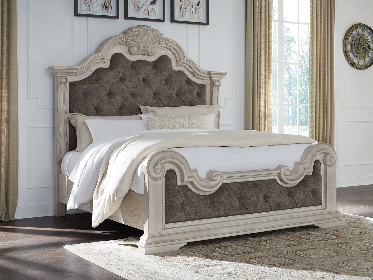 Furniture City - MS - Ashley Furniture - Bruchandi Bedroom - California King Upholstered Panel Bed / Antique White - PCB948B5