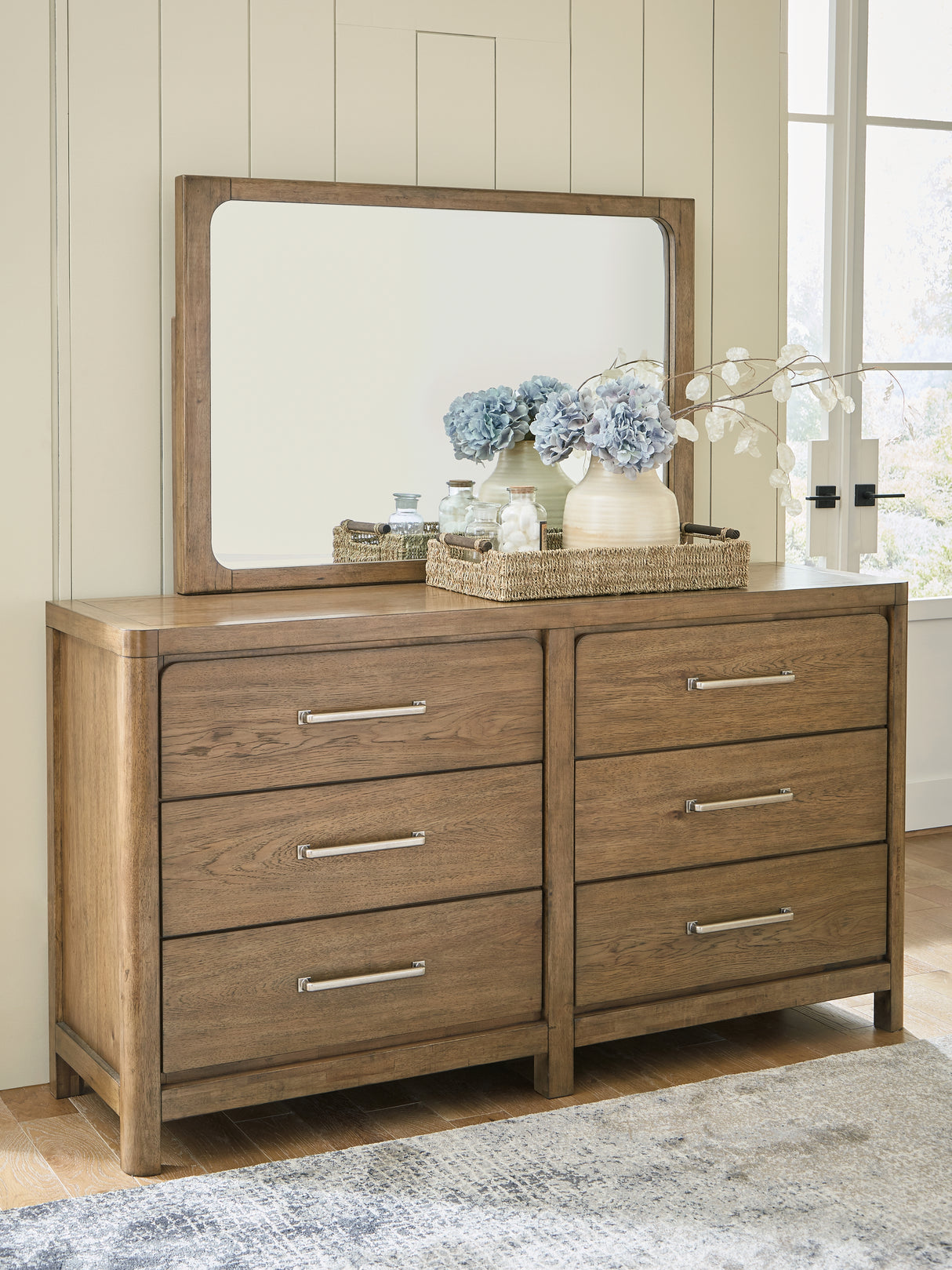 Furniture City - MS - Ashley Furniture - Cabalynn Bedroom - Dresser and Mirror / Light Brown - B974B1