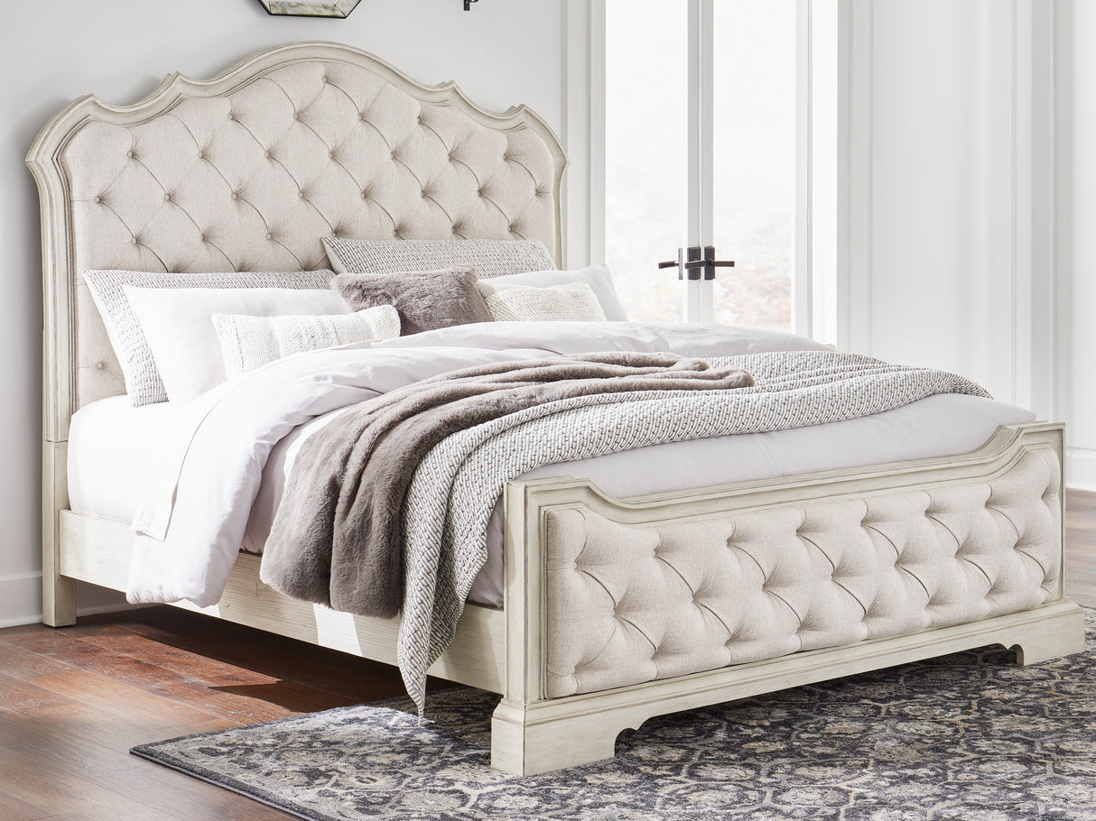 Furniture City - MS - Ashley Furniture - Arlendyne Bedroom - California King Upholstered Bed / Antique White - B980B5