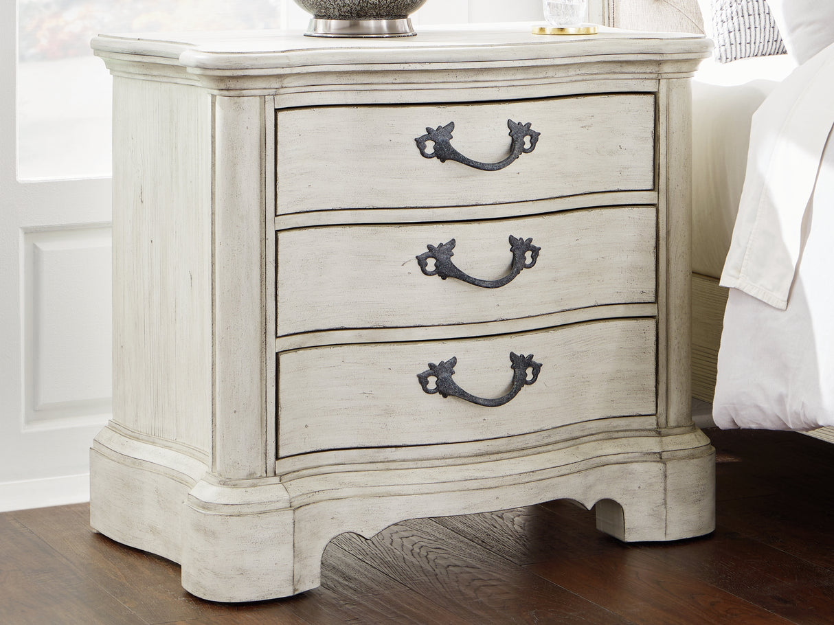 Furniture City - MS - Ashley Furniture - Arlendyne Bedroom - Three Drawer Night Stand / Antique White - B980-93