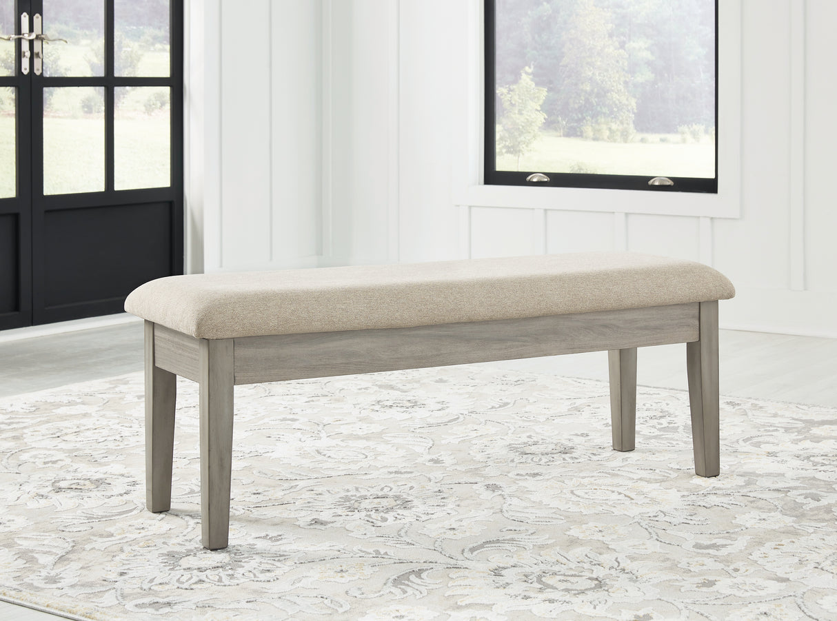 Furniture City - MS - Ashley Furniture - Parellen Dining Room - Upholstered Storage Bench / Beige/Gray - D291-00