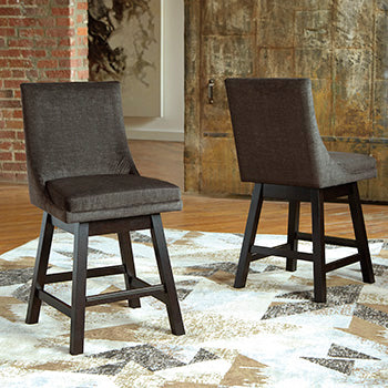 Furniture City - MS - Ashley Furniture - Tallenger Dining Room - Counter Height Bar Stool (Set of 2) / Dark Gray - D380-624X2