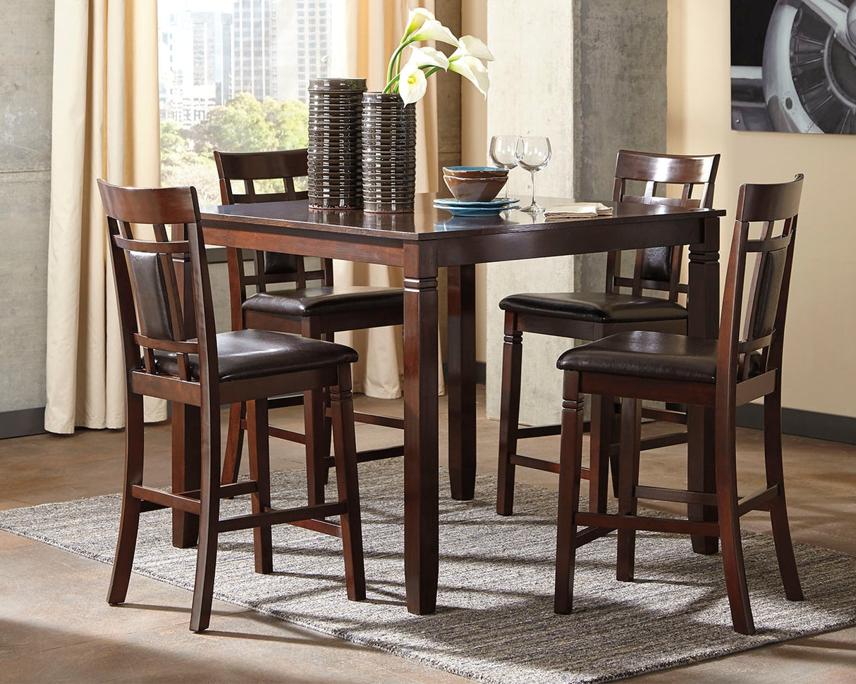 Furniture City - MS - Ashley Furniture - Bennox Dining Room - DRM Counter Table Set (5/CN) / Brown - D384-223