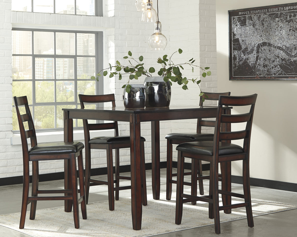Furniture City - MS - Ashley Furniture - Coviar Dining Room - DRM Counter Table Set (5/CN) / Brown - D385-223