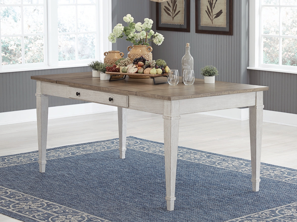 Furniture City - MS - Ashley Furniture - Skempton Dining Room - RECT DRM Table w/Storage / White/Light Brown - D394-25