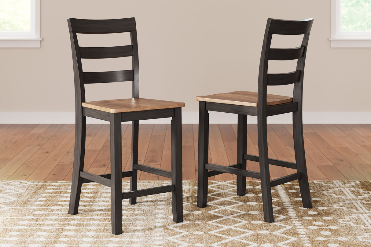 Furniture City - MS - Ashley Furniture - Gesthaven Dining Room - Counter Height Barstool (Set of 2) / Natural/Brown - D396-124X2