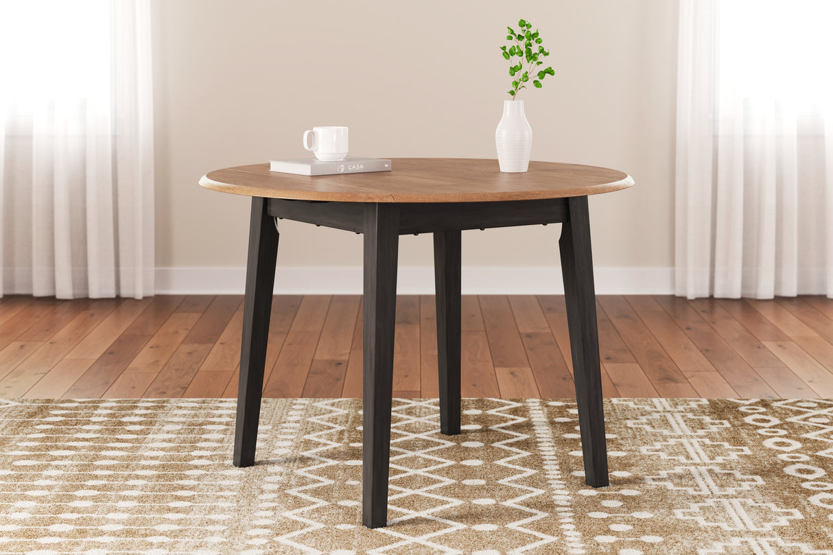 Furniture City - MS - Ashley Furniture - Gesthaven Dining Room - Round DRM Drop Leaf Table / Natural/Brown - D396-15