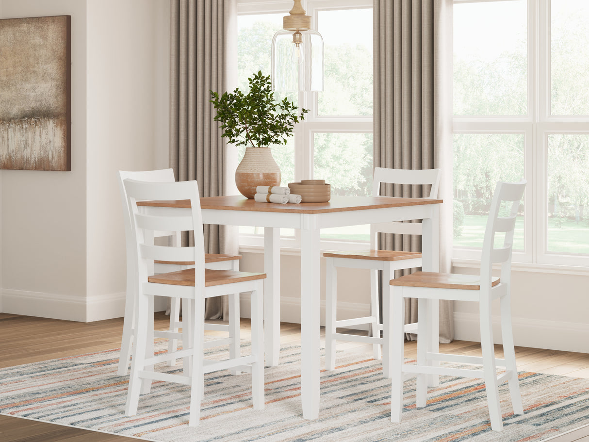 Furniture City - MS - Ashley Furniture - Gesthaven Dining Room - DRM Counter Table Set (5/CN) / Natural/White - D398-223