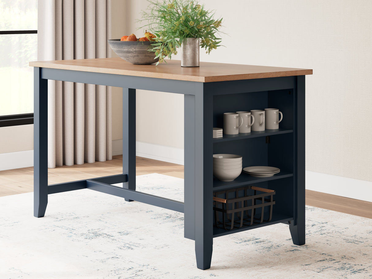 Furniture City - MS - Ashley Furniture - Gesthaven Dining Room - RECT Dining Room Counter Table / Natural/Blue - D399-13