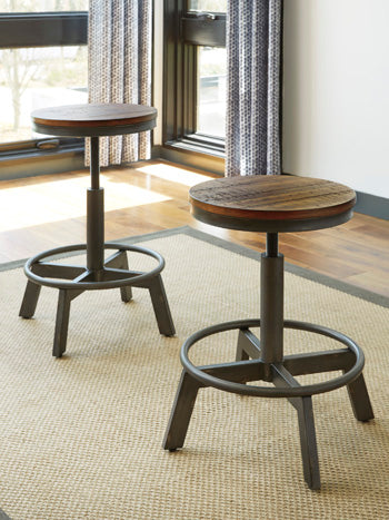 Furniture City - MS - Ashley Furniture - Torjin Dining Room - Counter Height Stool (Set of 2) / Brown/Gray - D440-024X2