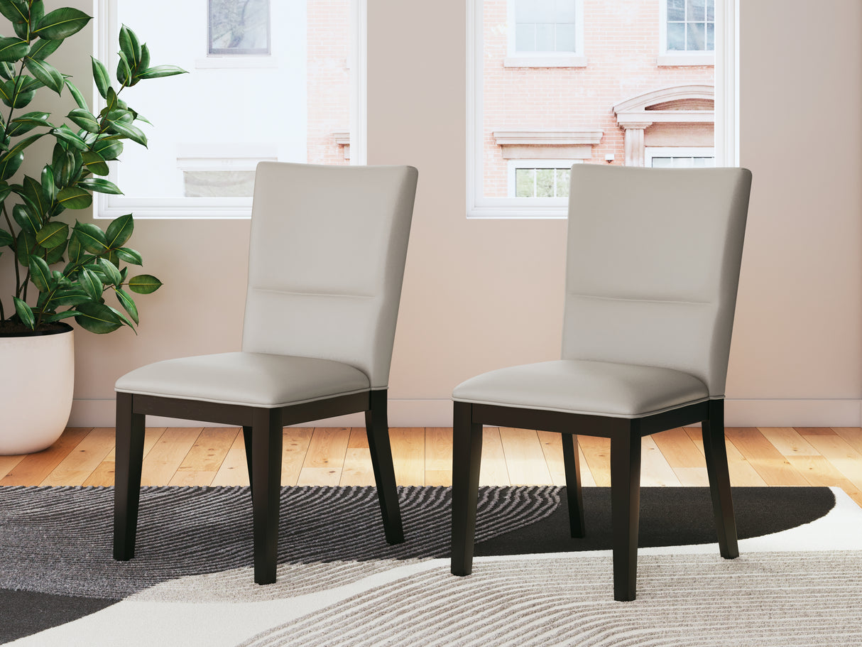 Furniture City - MS - Ashley Furniture - Glinari Dining Room - Dining Chair (Set of 2) / Taupe/Black - D476-01X2
