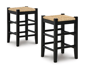Furniture City - MS - Ashley Furniture - Mirimyn Dining Room - Counter Height Bar Stool (Set of 2) / Black - D508-124X2