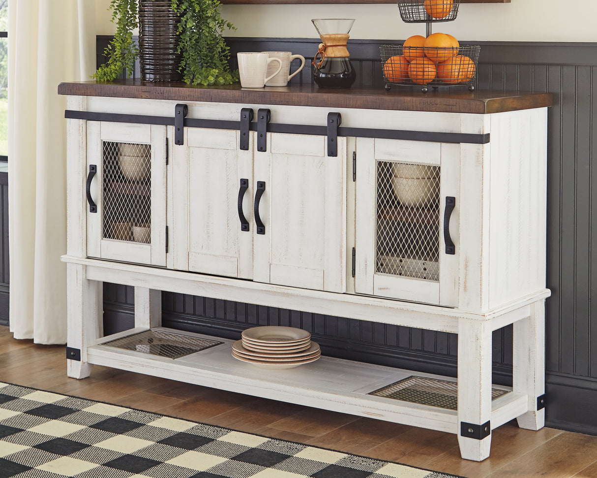 Furniture City - MS - Ashley Furniture - Valebeck Dining Room - Dining Room Server / White/Brown - D546-60