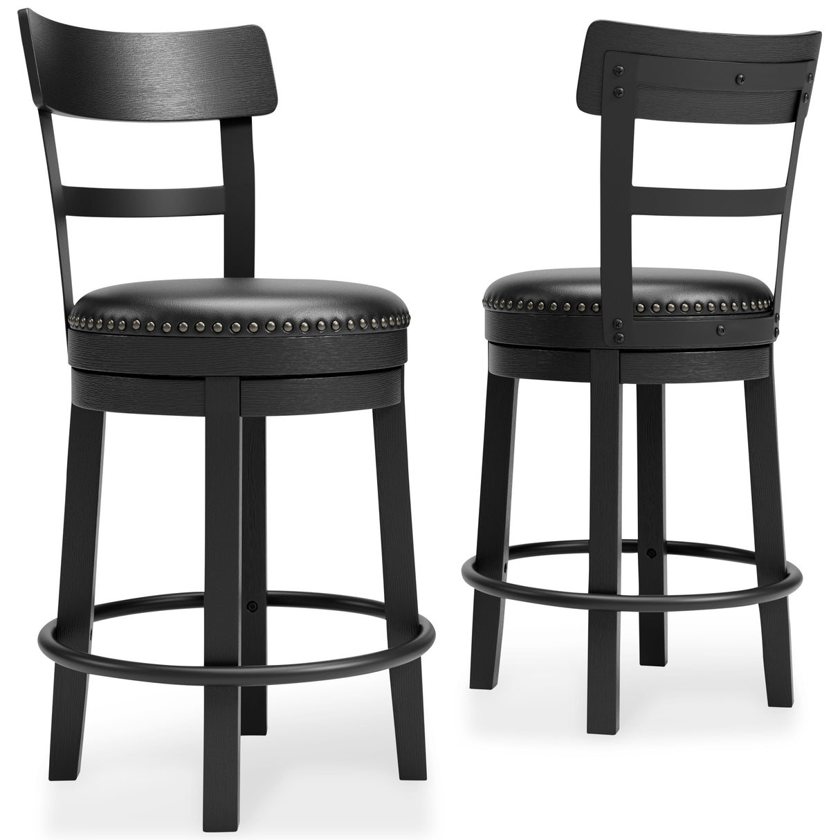 Furniture City - MS - Ashley Furniture - Valebeck Dining Room - UPH Swivel Barstool (1/CN) / Black - D546-624