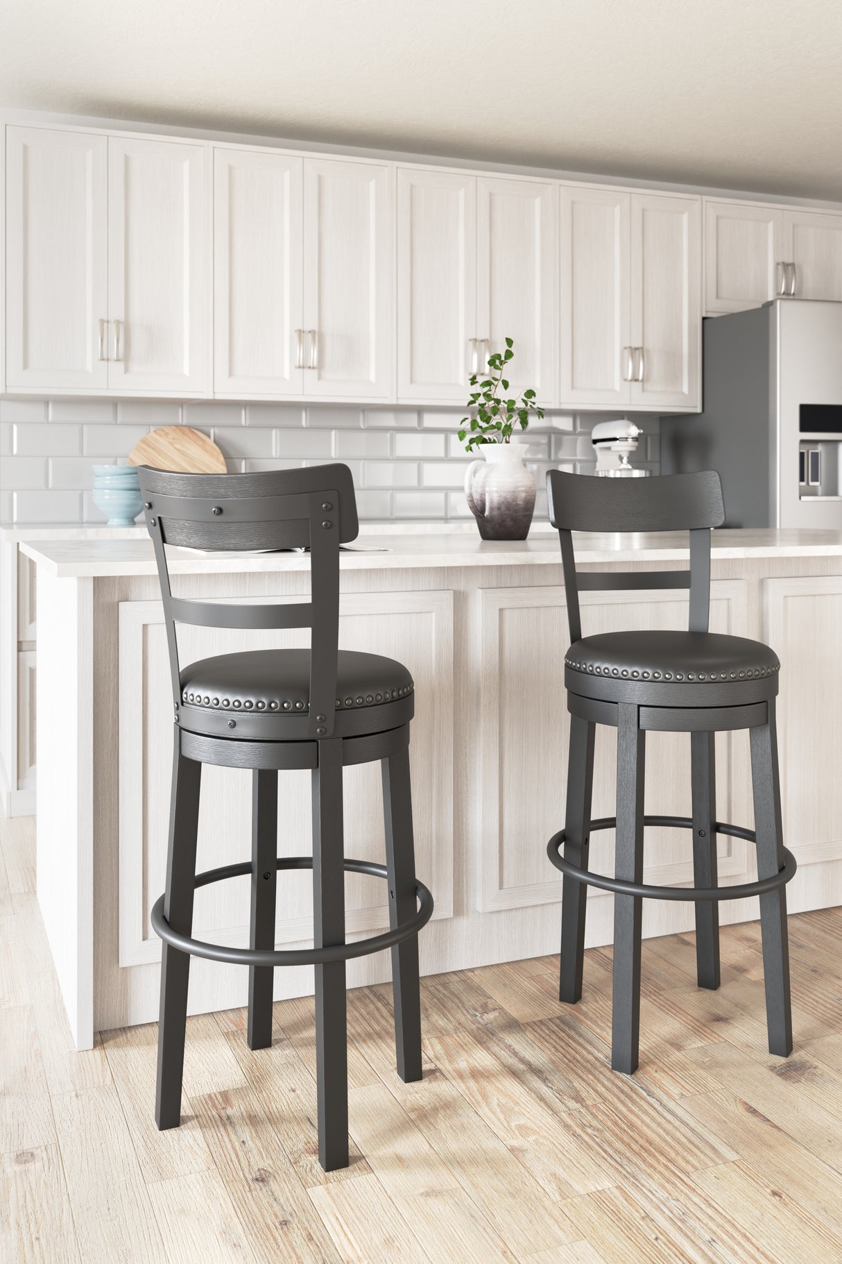 Furniture City - MS - Ashley Furniture - Valebeck Dining Room - Bar Height Bar Stool (Set of 2) / Multi - D546-630X2