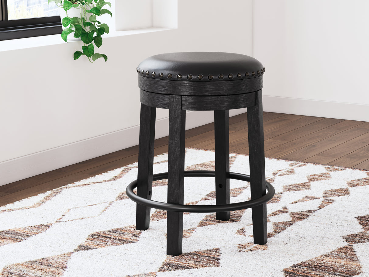 Furniture City - MS - Ashley Furniture - Valebeck Dining Room - UPH Swivel Stool (1/CN) / Black - D546-824