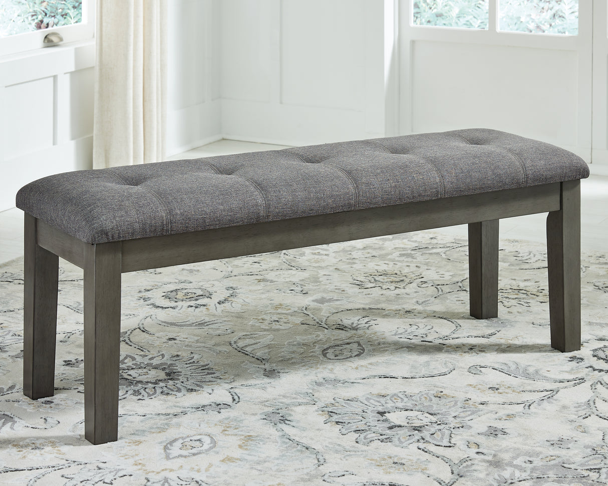 Furniture City - MS - Ashley Furniture - Hallanden Dining Room - Large UPH Dining Room Bench / Two-tone Gray - D589-00