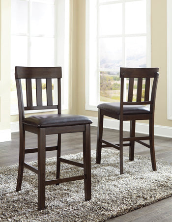 Furniture City - MS - Ashley Furniture - Haddigan Dining Room - Counter Height Bar Stool (Set of 2) / Dark Brown - D596-124X2