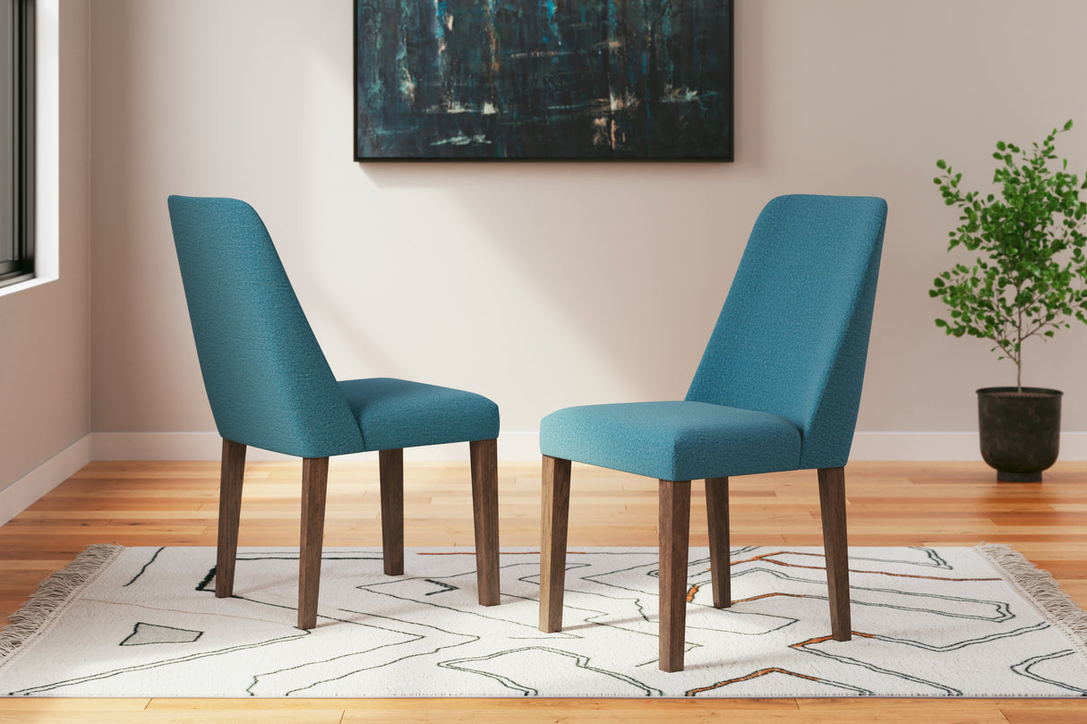 Furniture City - MS - Ashley Furniture - Lyncott Dining Room - Dining Chair (Set of 2) / Blue/Brown - D615-03X2
