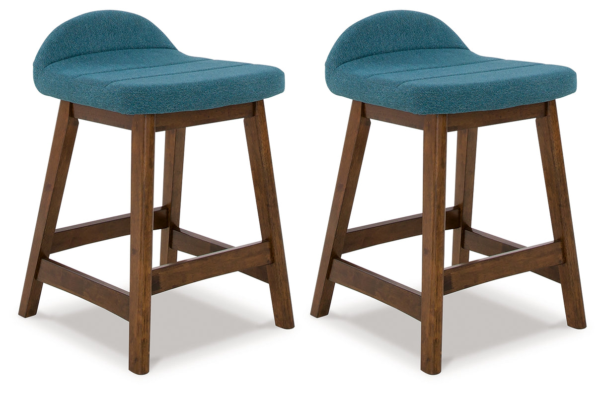 Furniture City - MS - Ashley Furniture - Lyncott Dining Room - Counter Height Bar Stool (Set of 2) / Blue/Brown - D615-324X2