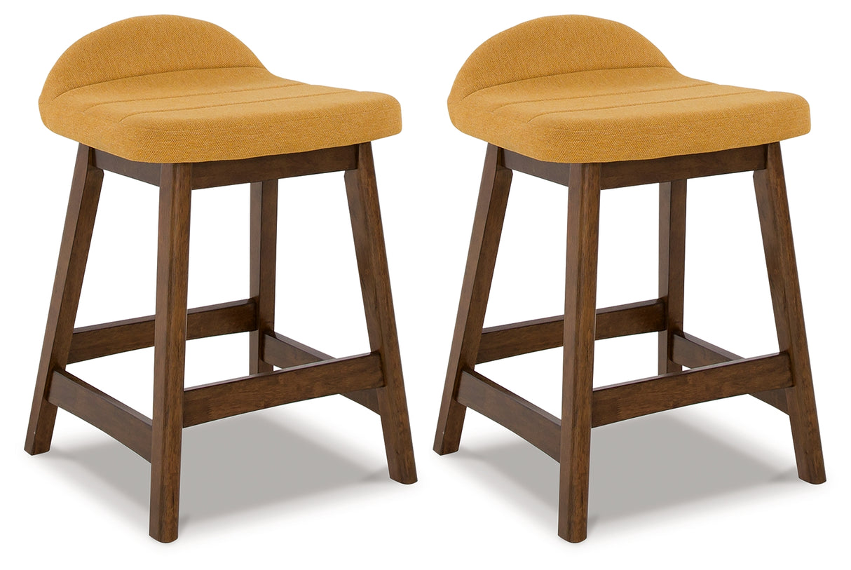 Furniture City - MS - Ashley Furniture - Lyncott Dining Room - Counter Height Bar Stool (Set of 2) / Mustard/Brown - D615-424X2