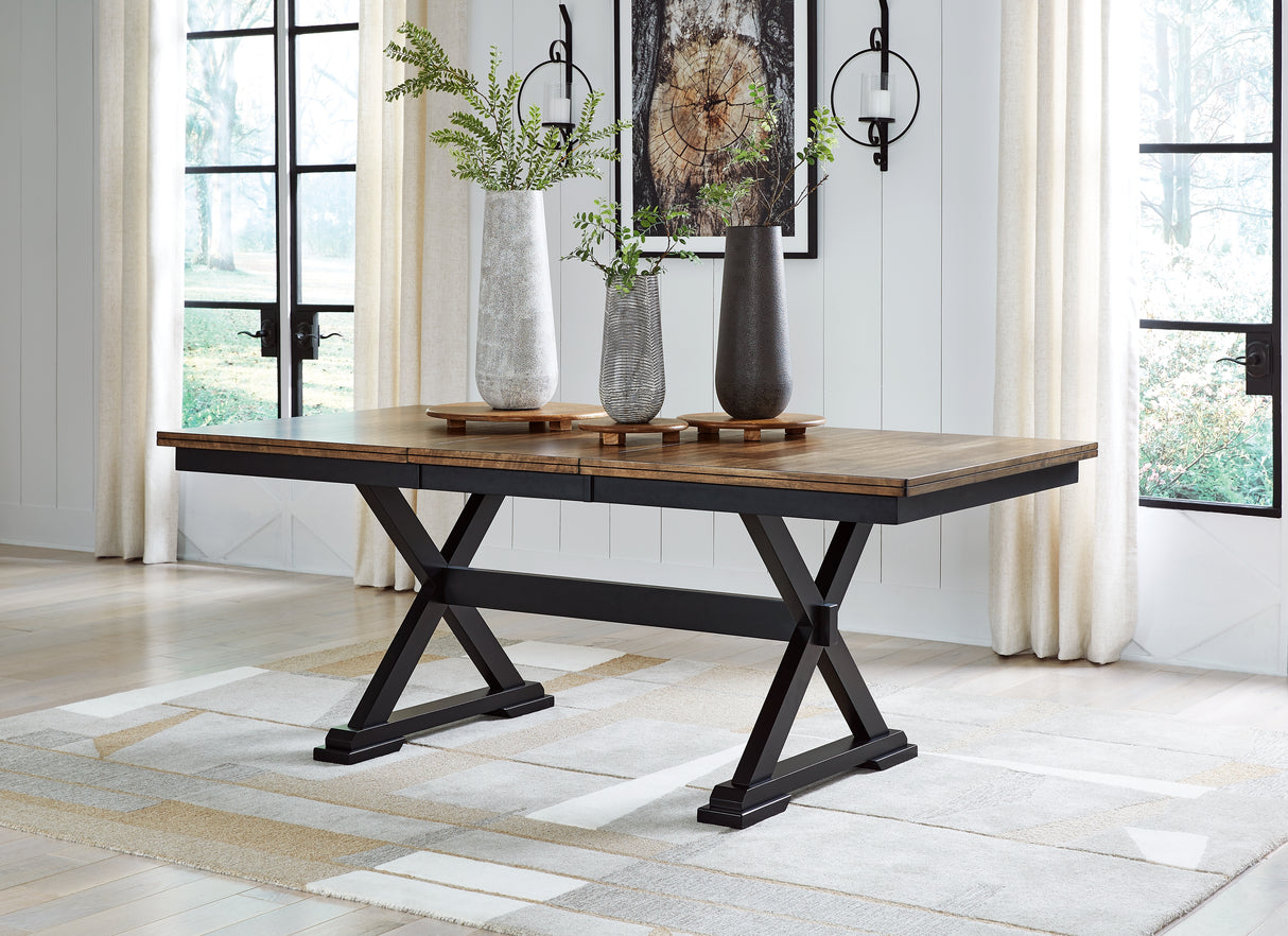 Furniture City - MS - Ashley Furniture - Wildenauer Dining Room - RECT Dining Room EXT Table / Brown/Black - D634-35