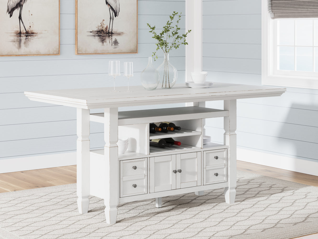 Furniture City - MS - Ashley Furniture - Robbinsdale Dining Room - Counter Height Dining Table / Antique White - D642D7