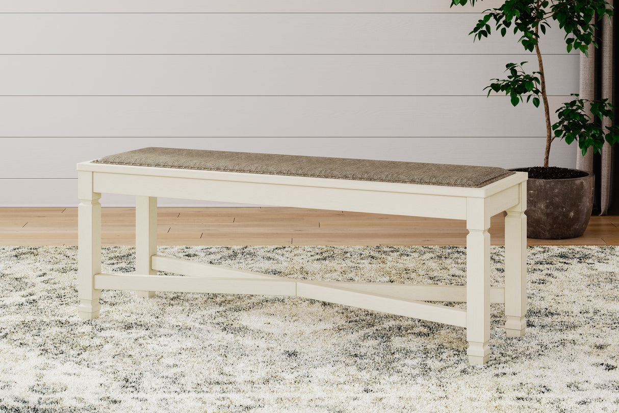 Furniture City - MS - Ashley Furniture - Bolanburg Dining Bench - Large UPH Dining Room Bench / Two-tone / 50"W x 15"D x 20"H - D647-00