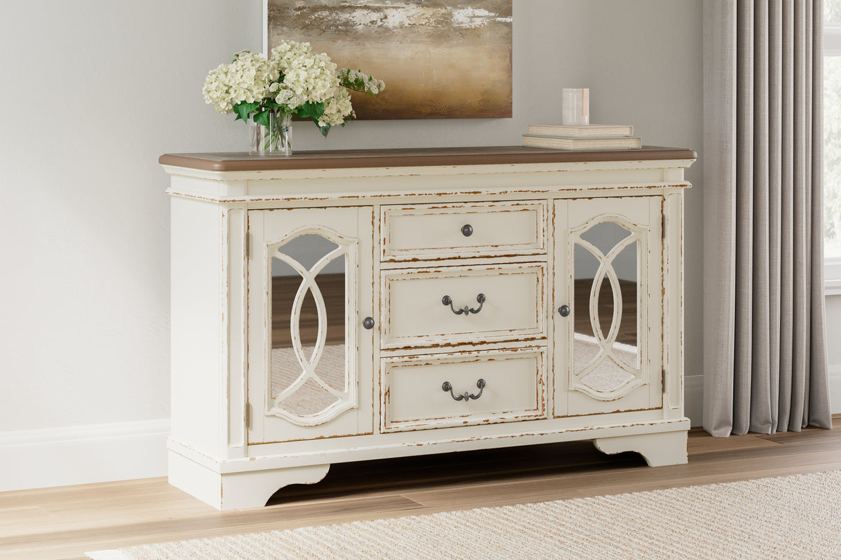 Furniture City - MS - Ashley Furniture - Realyn Dining Room - Dining Room Server / Chipped White - D743-60
