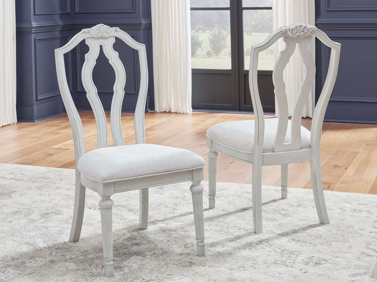 Furniture City - MS - Ashley Furniture - Montelaine Dining Room - Dining Chair (Set of 2) / Antique White - D795-01X2