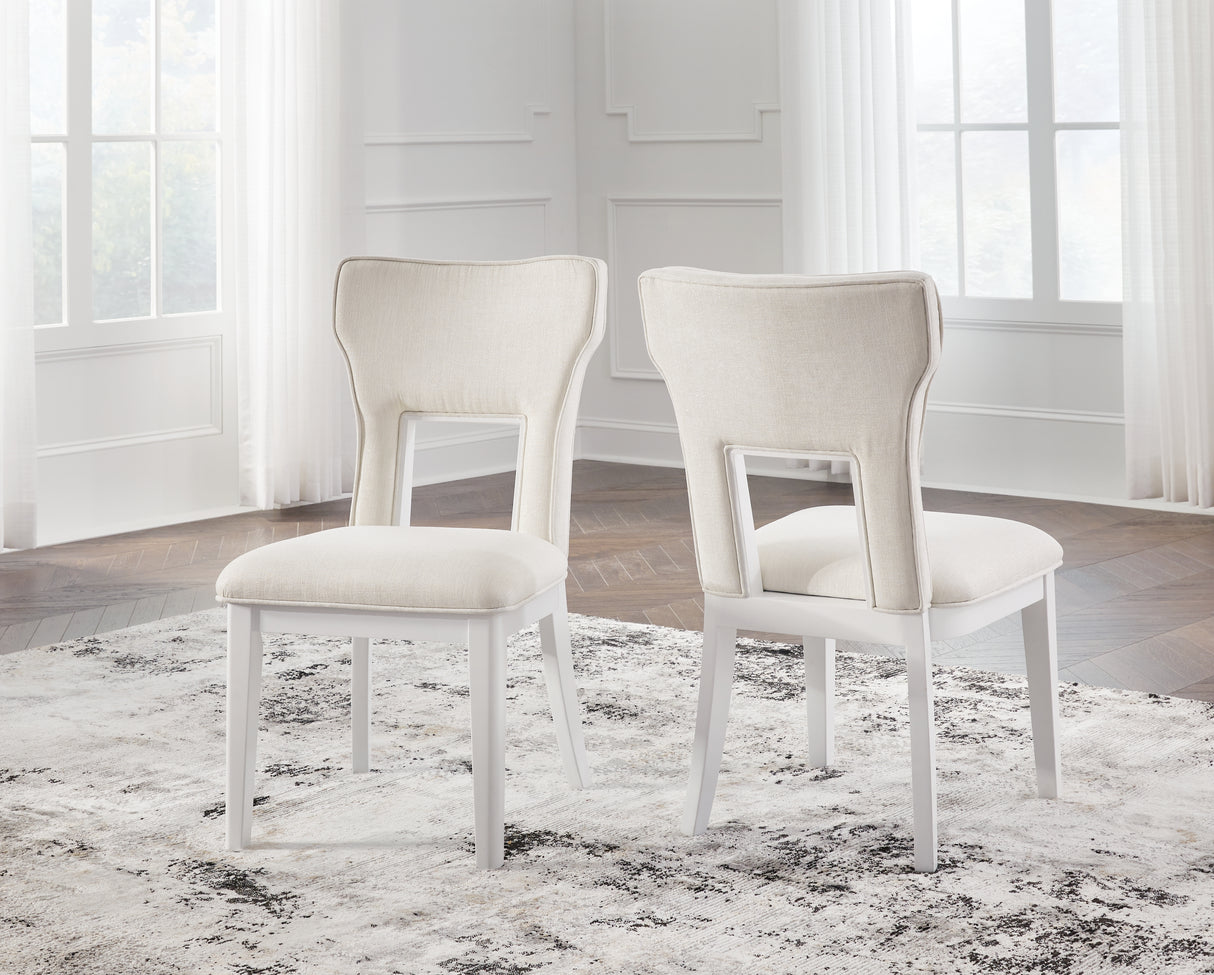 Furniture City - MS - Ashley Furniture - Chalanna Dining Room - Dining Chair (Set of 2) / White - D822-01X2