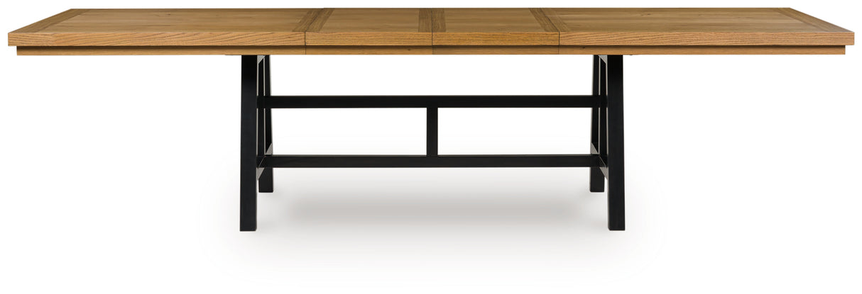 Furniture City - MS - Ashley Furniture - Galliden Dining Room - RECT Dining Room EXT Table / Black/Brown - D841-55