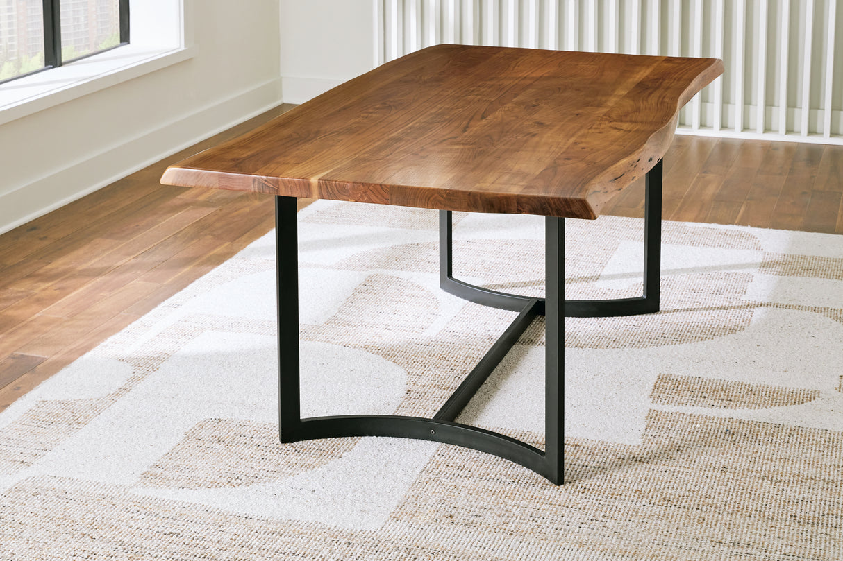 Furniture City - MS - Ashley Furniture - Fortmaine Dining Room - Rectangular Dining Room Table / Brown/Black - D872-25