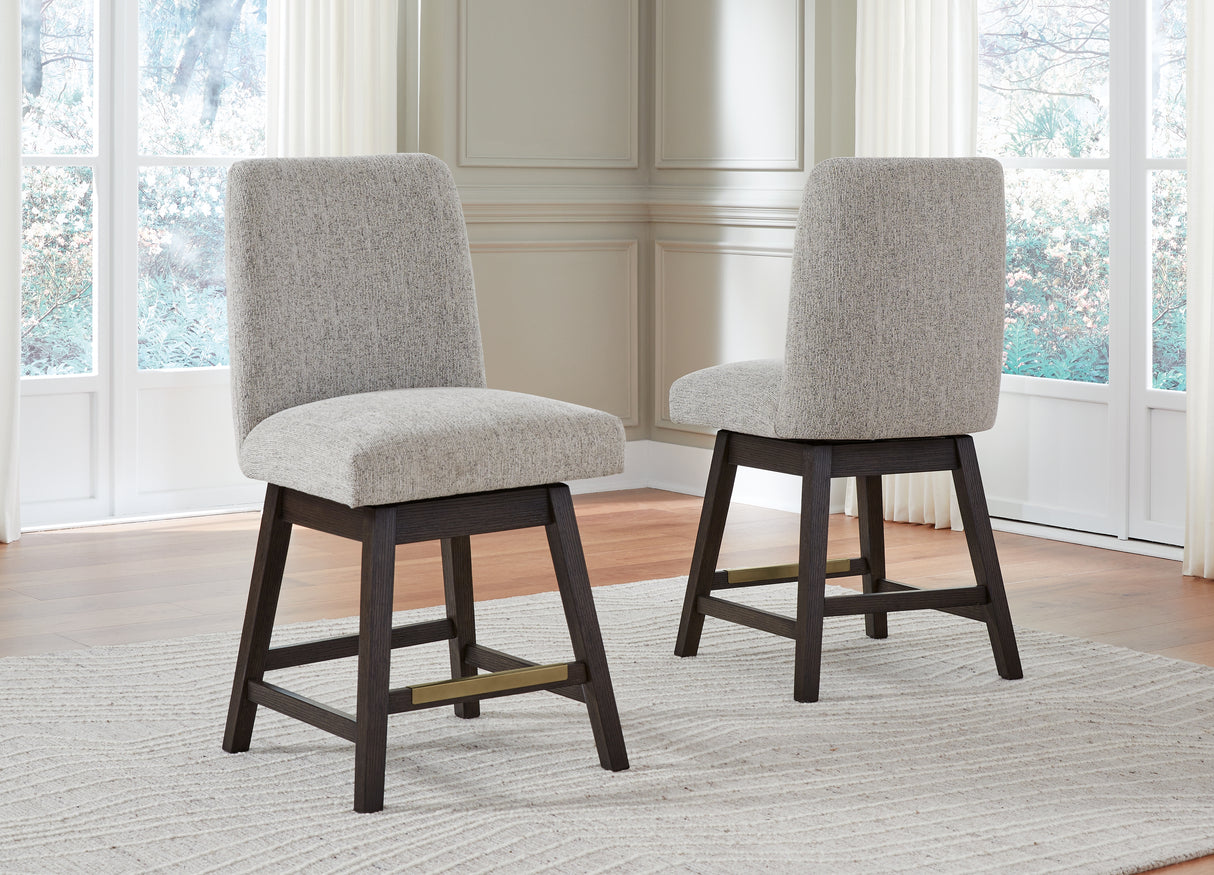 Furniture City - MS - Ashley Furniture - Burkhaus Dining Room - Counter Height Barstool (Set of 2) / Dark Brown - D984-124X2