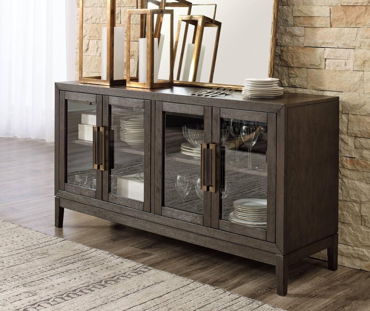 Furniture City - MS - Ashley Furniture - Burkhaus Dining Room - Dining Room Server / Dark Brown - D984-60